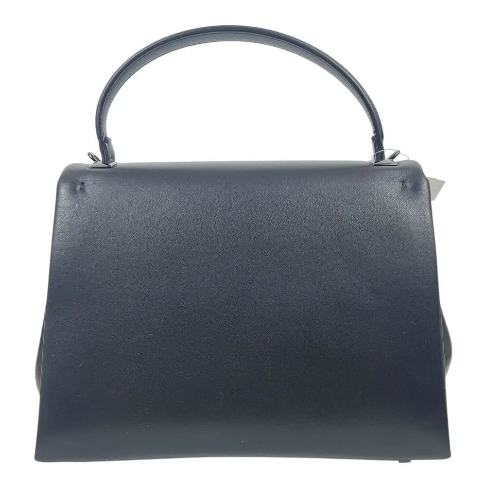Valentino Garavani One Stud Small Top Handle Leather Flap Bag Black